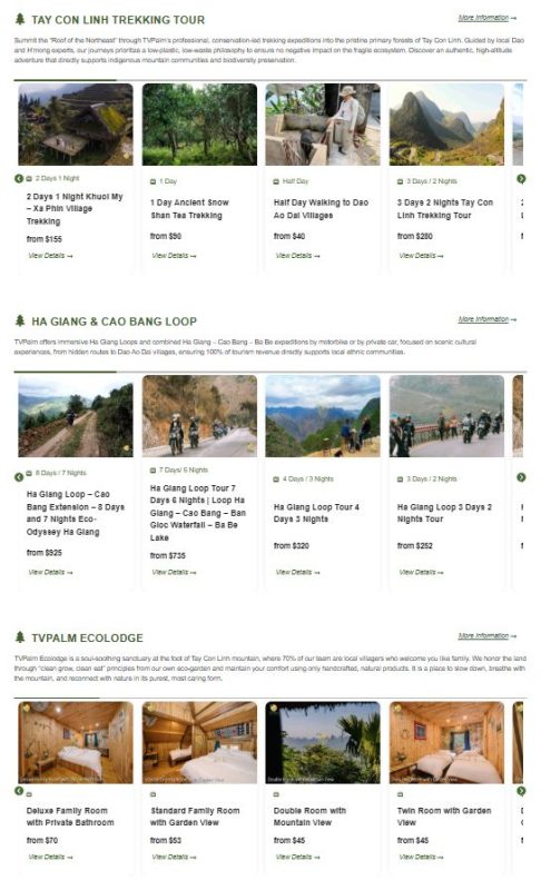 Review Ecolodge & Adventure Tours của TVPalm có đáng trải nghiệm? 12 Các dịch vụ chính của TVPalm