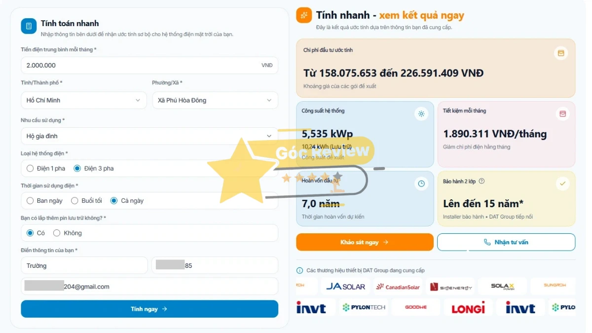Nên lắp điện mặt trời tại hệ sinh thái DAT Universal không? 14 Công cụ tính toán nhanh trước khi gặp tư vấn viên tại DAT Universal